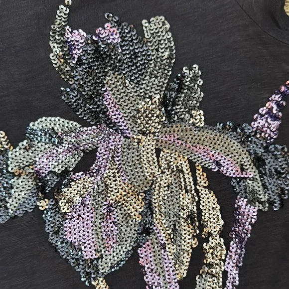 Vintage Express Navy Sequin Tee - Picture 4 of 8